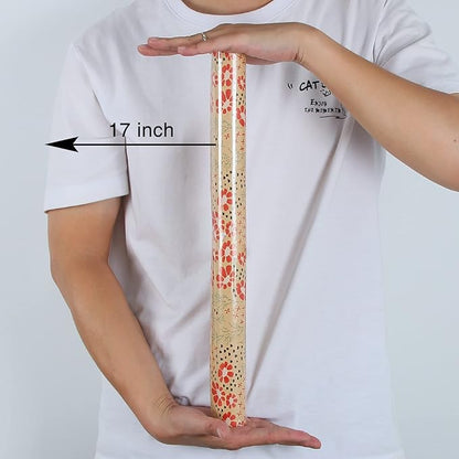 Aimyoo Kraft Floral Wrapping Paper Roll, All Occasion Vintage Red Flower Gift Wrap for Wedding Birthday Bridal Shower, 17 inch x 10 ft