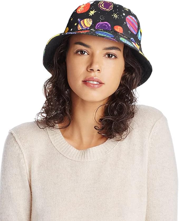 Malaxlx Unisex Bucket Hat Beach Sun Hat Aesthetic Fishing Hat for Men Women Teens, Reversible Double-Side-Wear