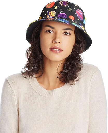 Malaxlx Unisex Bucket Hat Beach Sun Hat Aesthetic Fishing Hat for Men Women Teens, Reversible Double-Side-Wear