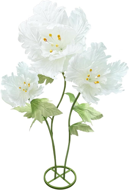 Giant Artificial Paper Fake Flowers , Large Flower Outdoor Decoration Realistic Faux Flower for Photographic Props Anniversary Birthday Living Room Ceremony Church Hallway Shop Window Display, White