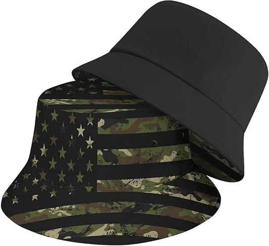 Bucket Hat for Women Men Unisex Sun Cap Packable Outdoor Fisherman Hat Headwear,Reversible Double-Side-Wear