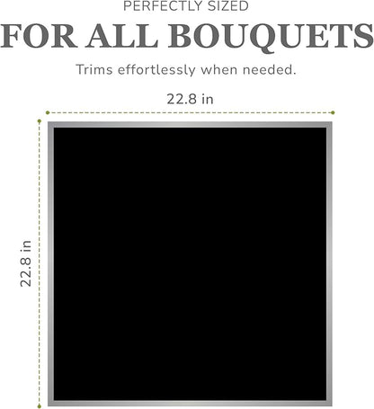 the florist Supply 20 Sheets Premium Flower Wrapping Paper | Waterproof Flower Wrapping Paper for Bouquets | Double Sided Floral Bouquet Sheets | DIY Gifts Borderline Black/Silver