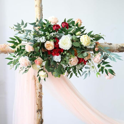18Pcs Italian Ruscus Greenery Stems 26" Artificial Silk Greenery Leaves for DIY Wedding Arch Bouquet Filler Table Centerpieces Home Indoor Decor