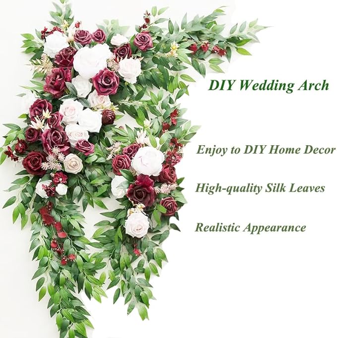 12Pcs Italian Ruscus Greenery Stems Artificial Silk Greenery Leaves Garland Vines Hanging Spray for DIY Wedding Arch Bouquet Filler Table Centerpieces Home Indoor Decor