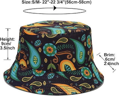 Quanhaigou Bucket Hat for Men Women,Packable Reversible Printed Sun Hats,Fisherman Outdoor Summer Travel Hiking Beach Caps
