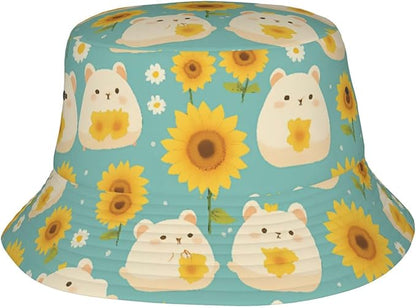 Cute Potted Cactus Bucket Hat Novelty Sun Hats Trendy Fisherman Cap for Men and Women