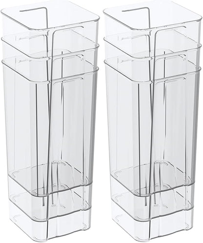 Asking 6 Pack Tall Square Acrylic Flower Vase, Clear Plastic Centerpiece Vases for Table, 4" x 4" x 9"