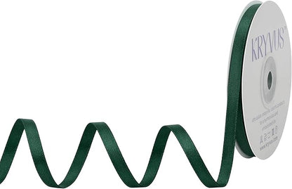 Hunter Green Satin Ribbon, Double Faced 1/4 Inch X 25 Yards Hunter Green Ribbon, Premium Satin Ribbon for Gift Wrapping, Crafts, Hair Bow Making, Sewing, Flower Bouquet, Wedding Party Decor