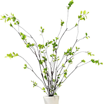 Tinsow 4 Artificial Ficus Branches 47 Inch Tall Faux Eucalyptus Stems, Realistic Fake Greenery for Vase Fillers, Centerpieces and Home Decor, Lifelike Leaves and Stems for Elegant Displays