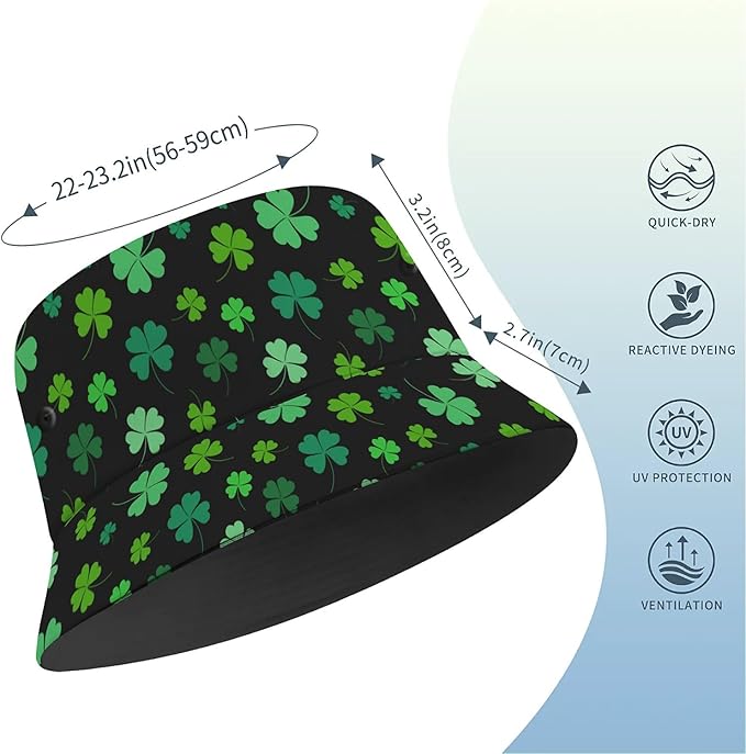 Bucket Hat for Women Men Unisex Sun Cap Packable Outdoor Fisherman Hat Headwear,Reversible Double-Side-Wear