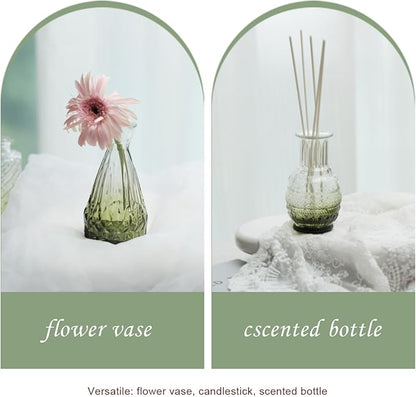 Green Bud Vases Set of 40, Mini Flower Vase for Centerpieces, Small Glass Bud Vases in Bulk for Wedding Decorations, Vintage Vase for Table, Recepetion, Home Décor