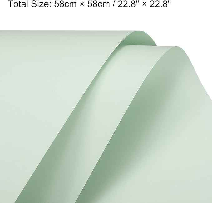 MECCANIXITY Pearlescent Film Flower Wrapping Paper 22.8x22.8 Inch Waterproof for DIY Crafts, Gift/Gift Box Packaging Smoky Green Pack of 20