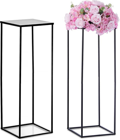Nuptio Black Vase for Wedding Centerpieces - 2 Pcs 31.5 inch Tall Vases for Wedding Tables Home Party Decorations