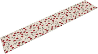 Red Cherry Table Runner,Spring Summer Fruit Tropical Birthday Party Decorations Dining Room Home Kitchen Table Decor 13 x 70Inches