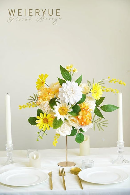 Yellow Artificial Flowers Combo Box Wedding Decor,Fake Flowers,Flowers for Decoration,Silk Flowers for Home Decor Indoor,Cake Flowers,Faux Flowers for Crafts