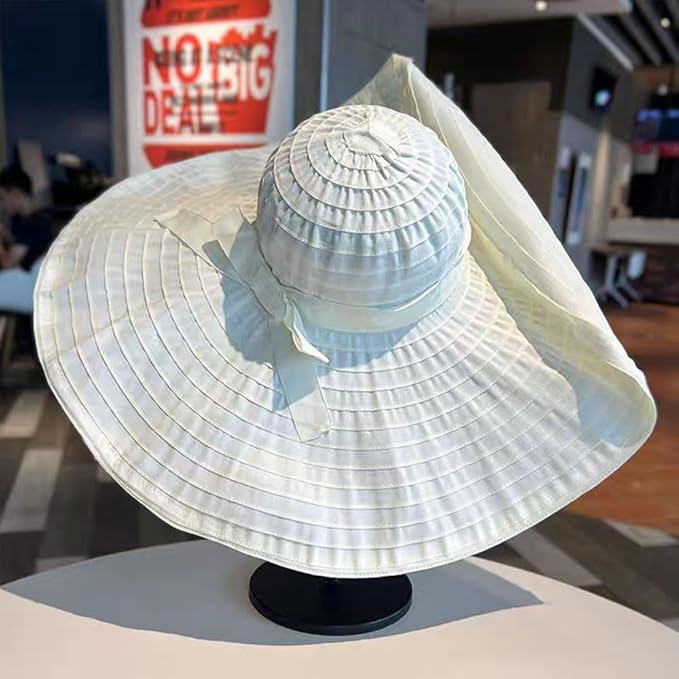 Oversized Sun Hats for Women Extra Large Wide Brim Beach Hat Foldable Roll up Floppy