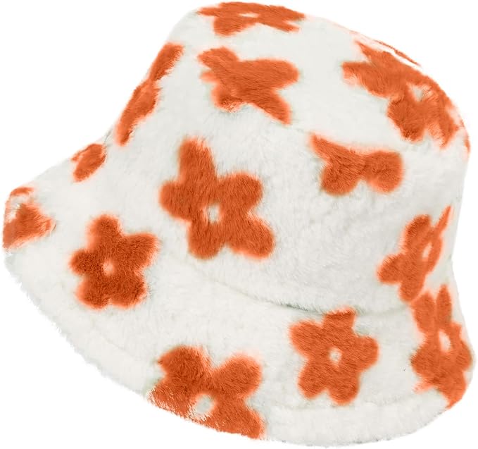 Winter Soft Faux Fur Plush Bucket Hat, Lovely Fisherman Cap, Fashion Outdoor Thick Warm Sun Cap for Women