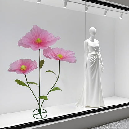 Artificial Giant Flower for Decoration - 5.6 Ft Large Artificial Silk Flower with Stems and Stands - Big Flores Gigantes for Wedding Party Banquet Backdrop Decor, Photography Props Window Display