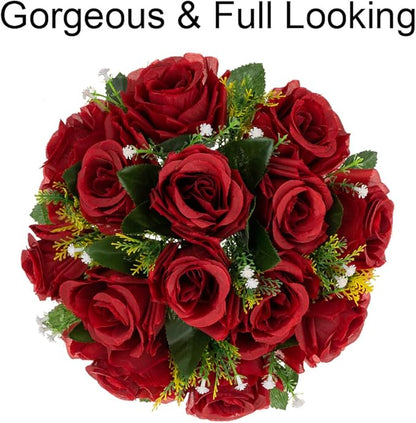 Flower Centerpieces for Wedding Tables: Wedding Table Decorations Crimson Flower Balls Centerpieces for Engagement Cerebration Party Center Pieces 6 Packs