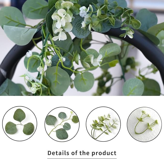 Mavee 3-Pack 5.9ft Artificial Eucalyptus Greenery Garland with Silver Dollar Leaves - Spring Table Runner Vines for Wedding Decor, Home Mantel, Wall Hanging & Party Arrangements