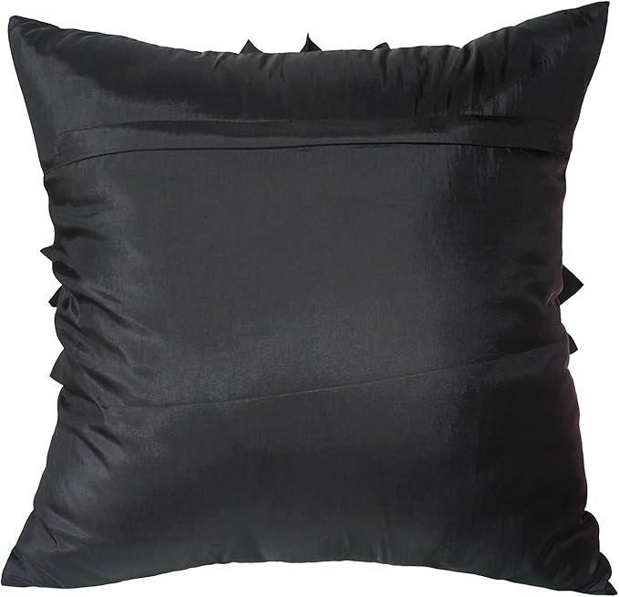 Bella's Giftshop Black Decorative Throw Pillow Covers 18x18 Inch for Bed Sofa Couch, Handmade 3D Accent Sunflower Floral Pillowcase, Living Room Decor