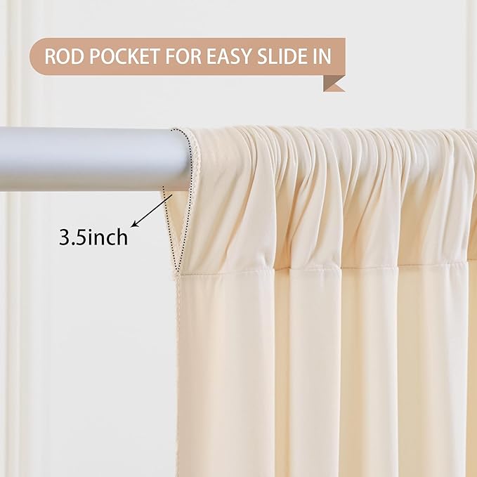 Deep Champagne Backdrop Curtain 4 Panels-Wrinkle-Free Curtains Polyester Photography Drapes for Baby Shower Birthday Party Photo Background Backdrop Stand- 16 X10FT (Champagne)