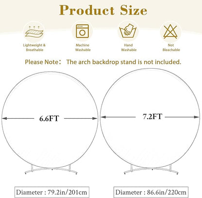 6.6 FT Pink Round Backdrop Cover with Lights String for Circle Arch Stand Circle Backdrop Covers with LED Fairy Lights for Wedding Baby Shower Girls Birthday Party Photo Shoot Photography Background