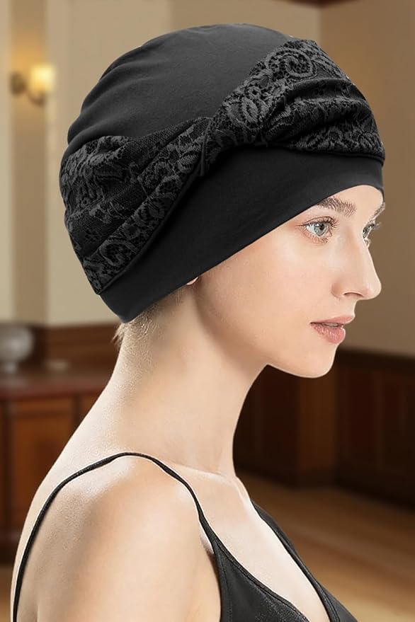 XYIYI Knot Chemo Headwear for Womens Cancer Patients, Stretchy Chemotherapy Headwraps Beanie Hats
