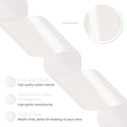 White Satin Ribbon 2 Inch 60 Yards, Versatile Solid Polyester Ribbon for Flower Bouquet, Wedding, Crafts, Gift Wrapping, Baby Shower, DIY Bows and Outdoor Decor
