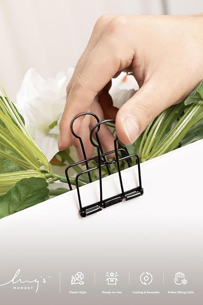 Ling's moment Wedding Artificial Welcome Sign Flowers Swag Arch Floral Garland Decorations Lily White Ceremony Reception Entrance Entryway Party Banquets Easel Wall Home Outdoor(NOT Include Sign