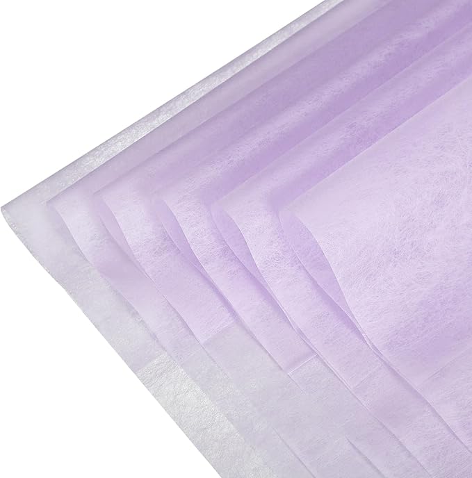 YELARXI Flower Wrapping Paper, Cotton Wrapping Flower Paper, Non-Woven Waterproof Floral Bouquet Wraps - Fitting for (Florist Supplies/Gift) 22 x 22 Inch & 40 Pack & Light Purple