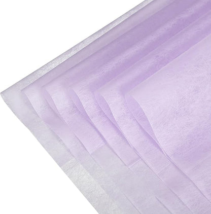YELARXI Flower Wrapping Paper, Cotton Wrapping Flower Paper, Non-Woven Waterproof Floral Bouquet Wraps - Fitting for (Florist Supplies/Gift) 22 x 22 Inch & 40 Pack & Light Purple
