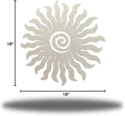 Riverside Designs Sunburst Metal Wall Art Steel Outdoor Decor - Heavy-Duty and Waterproof - Made in USA (18", Silver)