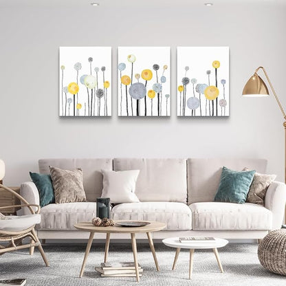 Abstract watercolor painting 3 Piece framed Canvas Wall Art for living room kitchen Wall Decor Canvas Prints Office wall Decorations Abstract Flowers Pictures wall Artwork Room bedroom Home Decor
