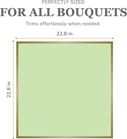 the florist Supply 20 Sheets Premium Flower Wrapping Paper | Waterproof Flower Wrapping Paper for Bouquets | Double Sided Floral Bouquet Sheets | DIY Gifts Borderline Green/Gold