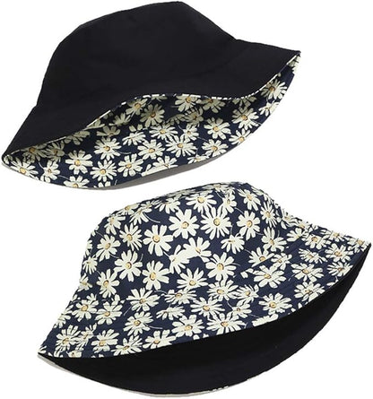 XYIYI Cute Bucket Hat Beach Fisherman Hats for Women, Reversible Double-Side-Wear
