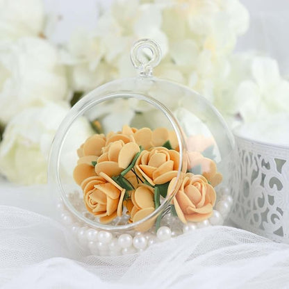 Efavormart 48 Roses | 4" Tall Gold Real Touch Artificial DIY Foam Rose Flowers with Stem, Craft Rose Buds