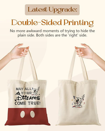 Aesthetic Tote Bag for Women- with Magnetic Buckle and Zipper Inner Pocket Cloth Cotton Canvas Tote Bags
