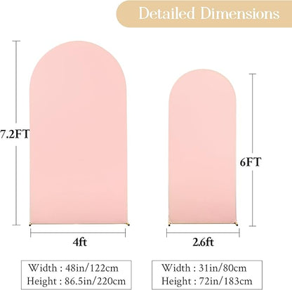Pink Arch Backdrop Cover Set of 2 Dusty Pink Arch Cover 7.2 and 6ft Wedding Arch Cover Stretchy Backdrop Bridal Baby Shower Birthday Party Arches Stand Covers Spandex