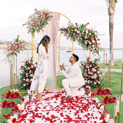Metal Arch Backdrop Stand Set of 3 (6.6ft, 5.3ft, 4.7ft), Wedding Arch Frame Gold Arches Backdrop Stand for Ceremony, Birthdays, Baby Showers, Parties, Outdoor Indoor Celebration Decorations