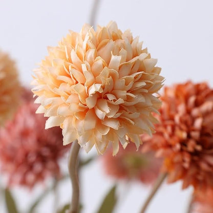 Artificial Flowers for Vases 20.5 Inch 10 Stems，Silk Dried Fake Mums Bouquet Indoor Faux Floral Arrangements for Decoration (Yellow)