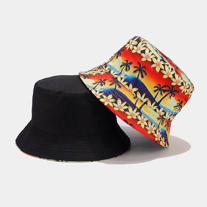 Quanhaigou Bucket Hat for Men Women,Packable Reversible Printed Sun Hats,Fisherman Outdoor Summer Travel Hiking Beach Caps