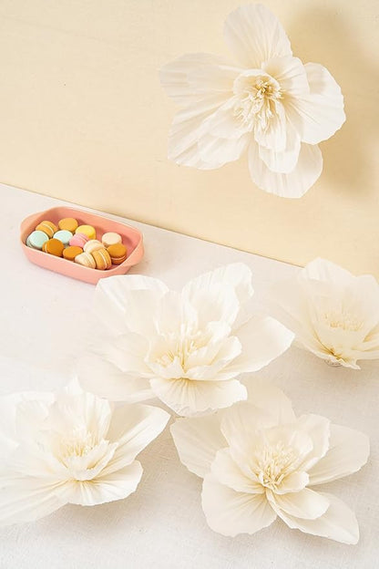 5 Pcs 3D Paper Flower Decoration for Party, Wedding Decoration, Background Wall, Nursery Room Decoration, Bridal Shower, Baby Shower