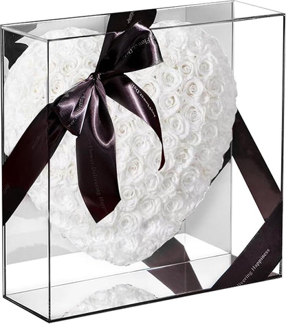 JoyFlower About 140pcs Preserved Roses Gift, Real White Eternal Roses for Women, Long Lasting Forever Flowers with Gift Box for Mom Girlfriend Wife Her in Valentines Mother's Day Birthday Anniversary
