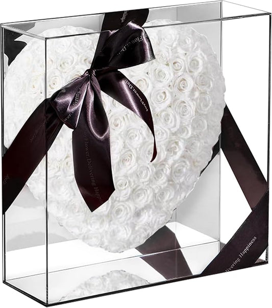 JoyFlower About 140pcs Preserved Roses Gift, Real White Eternal Roses for Women, Long Lasting Forever Flowers with Gift Box for Mom Girlfriend Wife Her in Valentines Mother's Day Birthday Anniversary