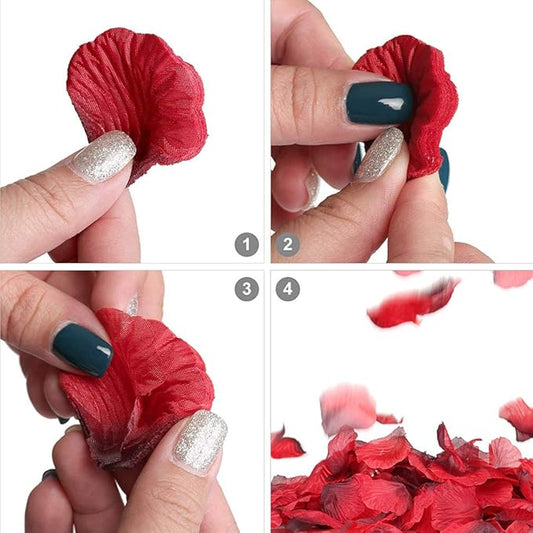 LZXD 1000 Pieces Silver Artificial Silk Rose Petals Flower Decoration Wedding Party Color Silver
