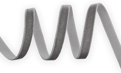 Nylon Velvet Ribbon Single Faced,3/8 Inch X 25Yards Spool (Grey)