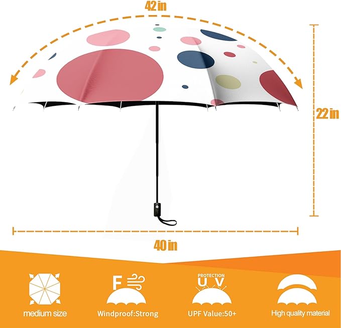 Small Compact Travel Automatic Folding Umbrella for Women, Portable Lightweight, Rain, Wind, UV Sun Shade
