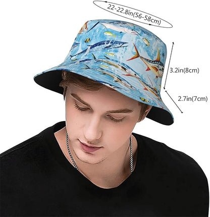 Funny Bucket Hat for Men Women Fashion Unisex Fishing Hat Fisherman Sun Caps Headwear for Outdoor Summer Travel Hiking Beach