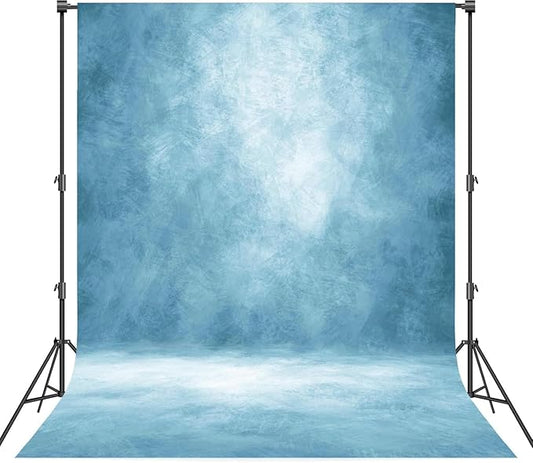 Abstract Professional Photography Backdrop for Portrait Photo Props Booth Background Photoshoot Studio with Polyester Fabric Roller Pocket on Top(6x8ft, Light Blue,No Stand)